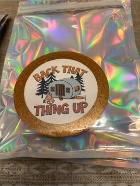 Back That Thing Up Camper Freshie  - Gold and White